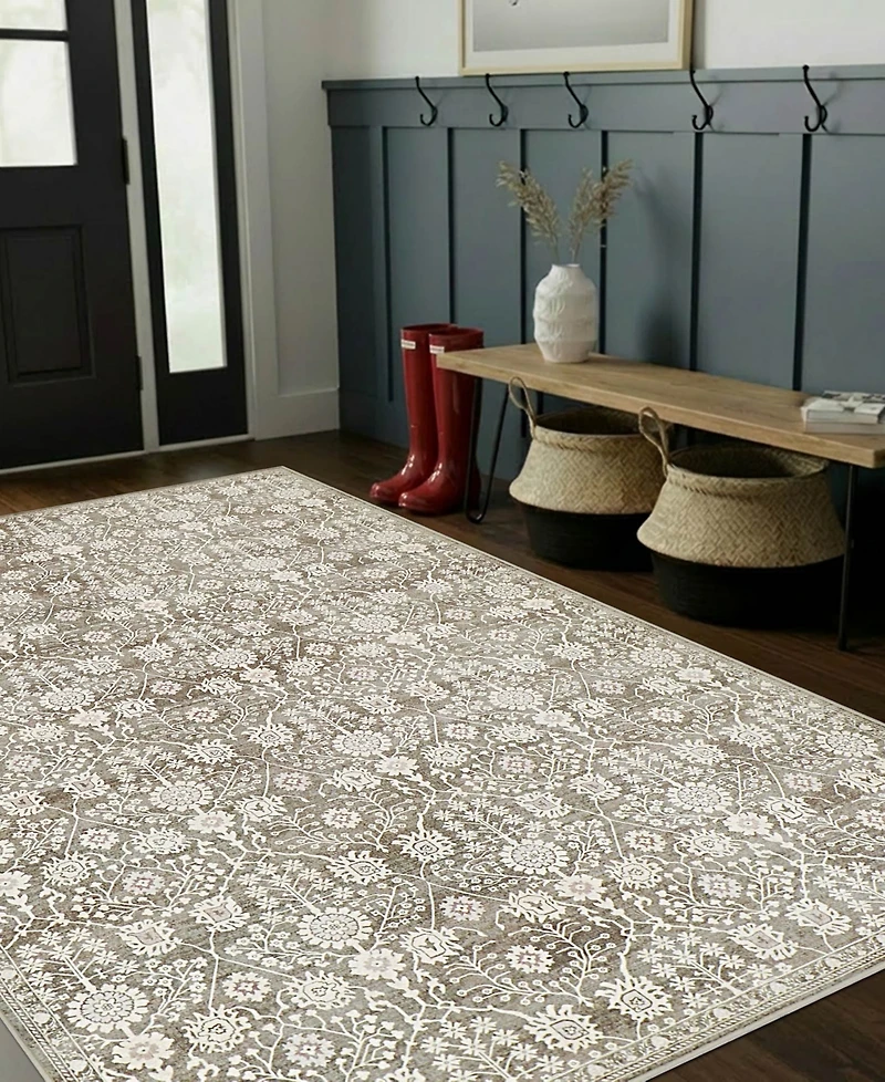 Hunter Florence Washable Non-Slip Printed Chenille Accent Rug, 72" x 48"