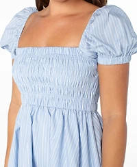 Celebrity Pink Women's Smocked Puff-Sleeve Mini Dress