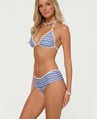 Edikted Women's Carlota Striped Triangle Bikini Top