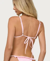 Edikted Women's Avah Ruffle Triangle Bikini Top