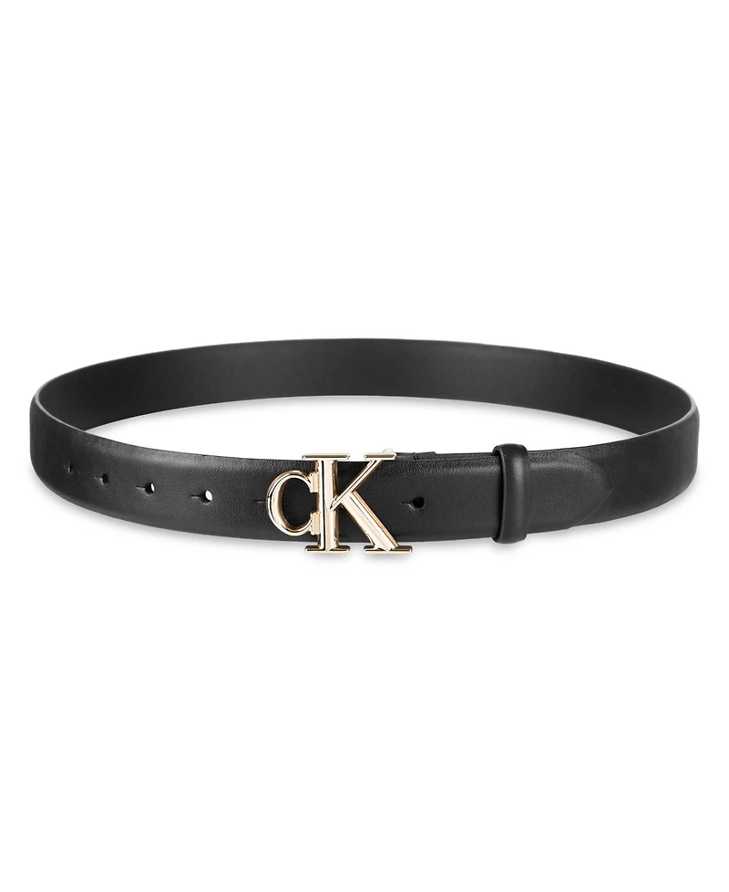 Calvin Klein Women's Ck Monogram Buckle Skinny Belt