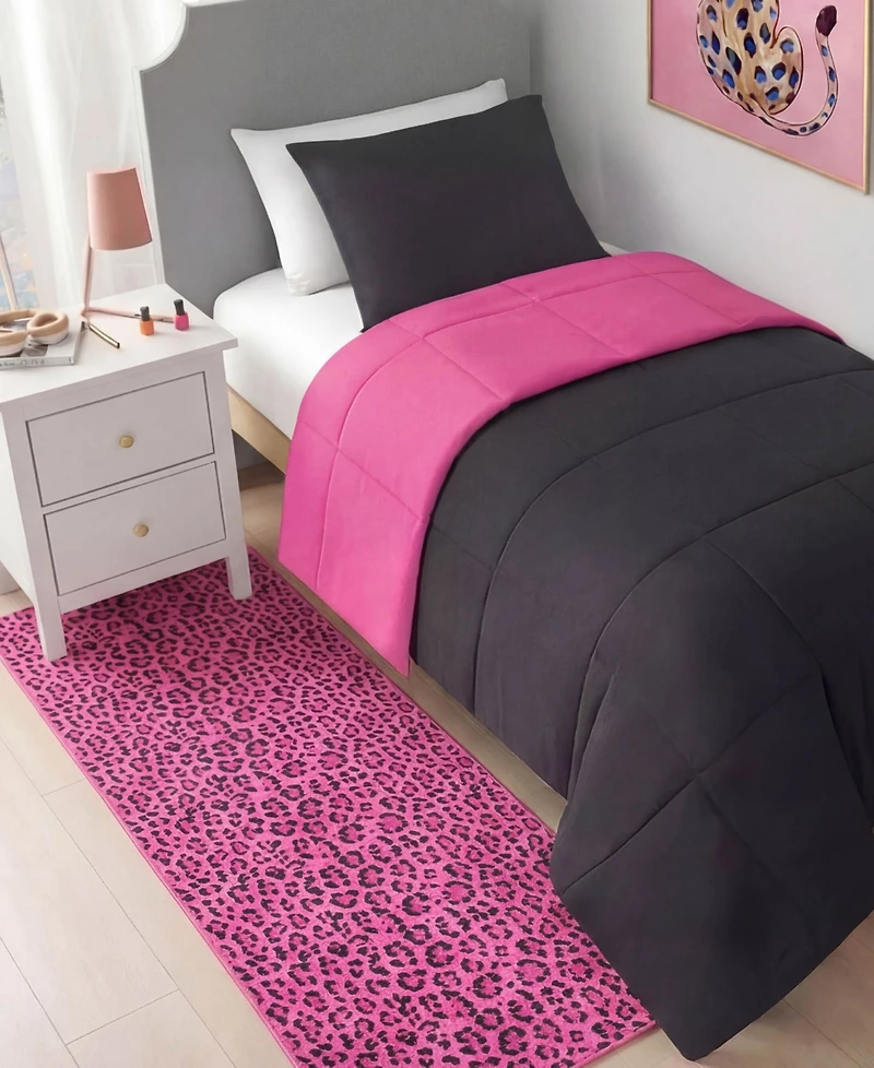 Juicy Couture Timeless Leopard Finely Soft Washable Runner Rug, 24" x 72"