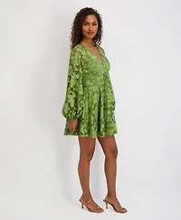 Siena Women's Printed V-Neck Mini Dress