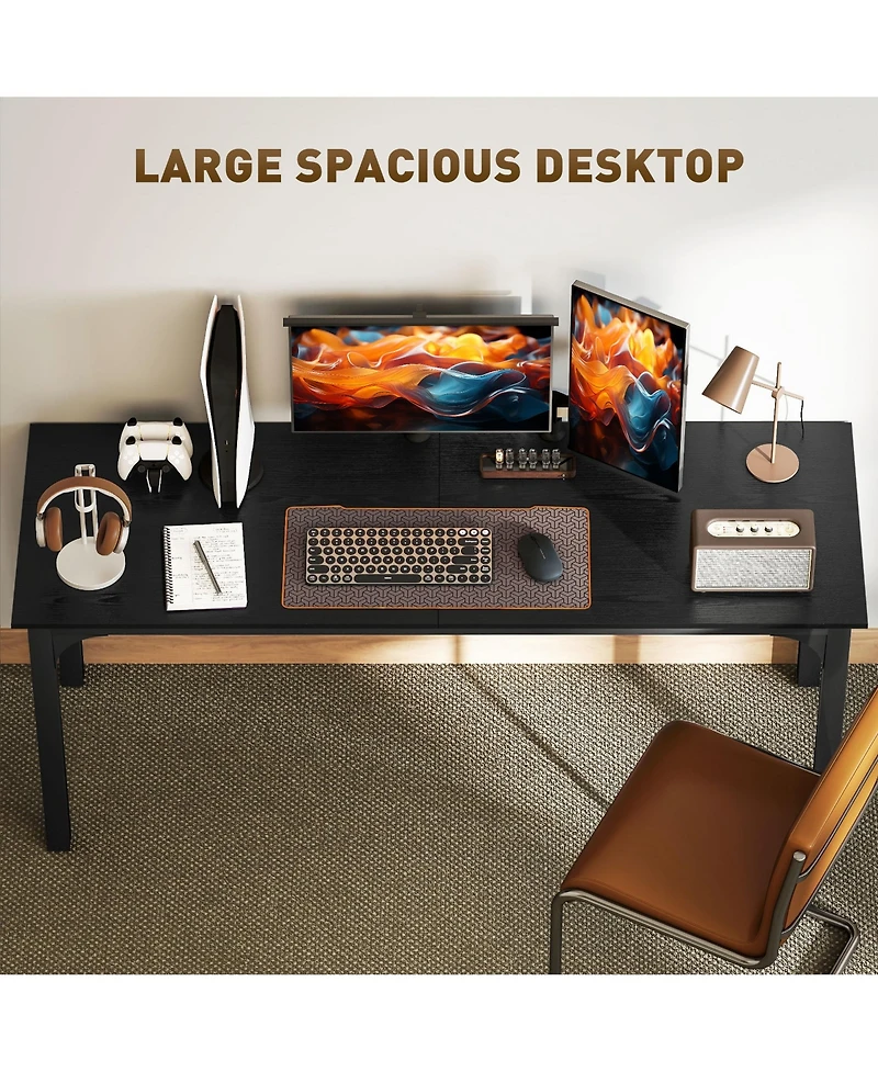 Homcom 70.9" Computer Desk, Study Desk with Metal Legs,