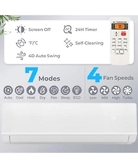 Vebreda Energy Star Certified 18000 Btu 25 Seer2 208-230V Mini Split Heat Pump Heating