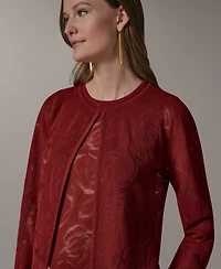 Donna Karan New York Women's Crewneck Novelty Cardigan