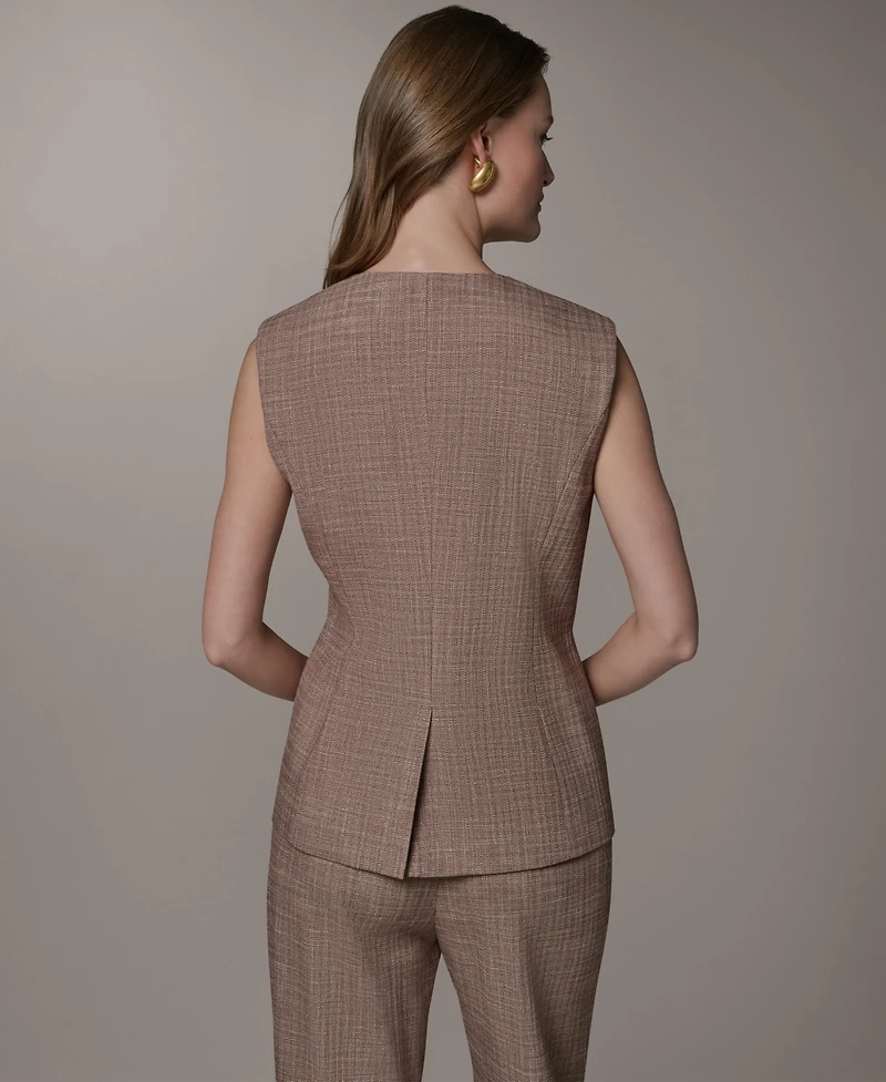 Donna Karan New York Women's Crewneck Button-Front Vest