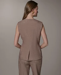 Donna Karan New York Women's Crewneck Button-Front Vest