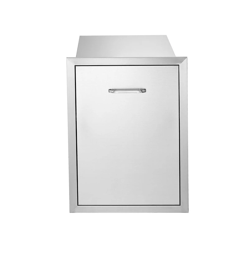 Sugift Pull Out Trash Drawer 17.7 x 22.8 in Raised Style Bin with Tray