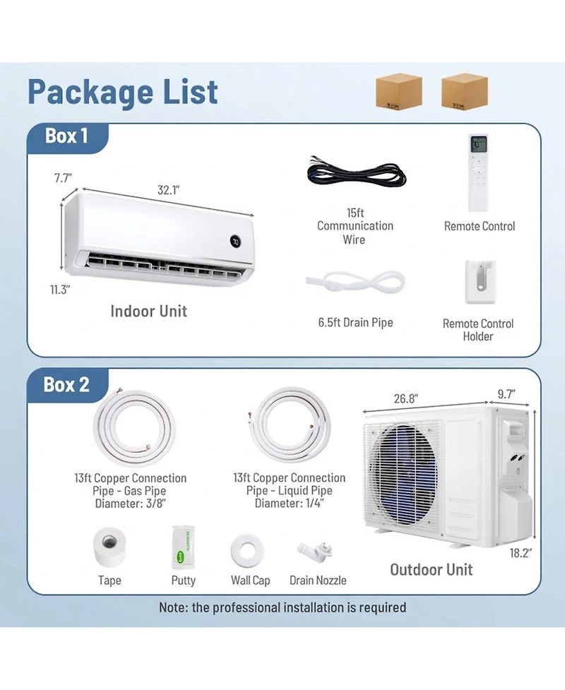 Vebreda 12000 Btu 18.1 SEER2 115V Mini Split Air Conditioner with Alexa