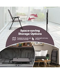 Slickblue Outdoor Folding Sling Chairs Set of 4 with Armrest and Backrest