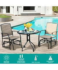 Slickblue 2 Pieces Patio Swing Single Glider Chair Rocking Seating