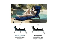 Slickblue Outdoor Lounge Chaise Cushion with String Ties for Garden Poolside