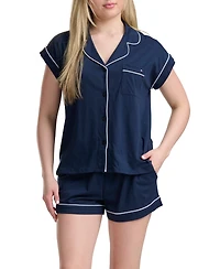 Tommy Hilfiger Printed Shirt and Shorts Pajama Set