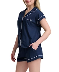 Tommy Hilfiger Printed Shirt and Shorts Pajama Set