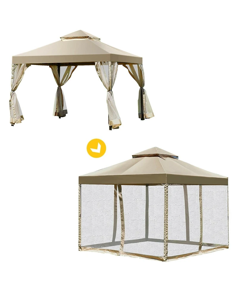 Slickblue Outdoor 2-Tier 10 Feet x 10 Feet Screw-free Structure Shelter Gazebo Canopy