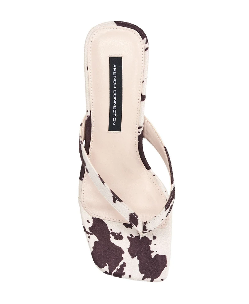 French Connection Womens Trinity Thong Kitten Heel