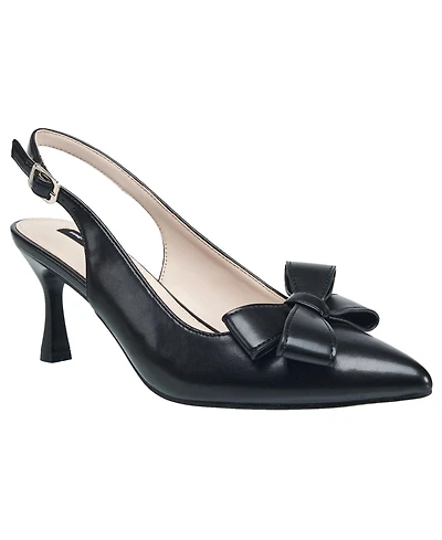 French Connection Womens Brinton Oversized Bow Kitten Heel