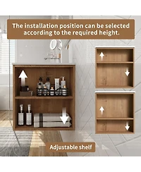 Sillysis Wall Mounted Bathroom Vanity with Gel Sink, Soft Close Drawers, Adjustable Side Shelf for Small