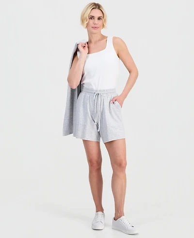 Style & Co Petite Luxsoft French Terry Raw-Hem Knit Shorts, Macy's Exclusive