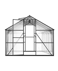 Sugift 8 x 12 Ft Polycarbonate Greenhouse With Adjustable Vent Walk-in Sunroom for Garden Use
