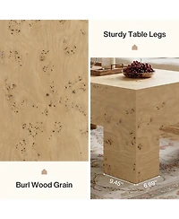 Tribesigns Wood Coffee Table, 47.24" Modern Center Table with Burl Wood Veneer, Low Rectangle Tea Table