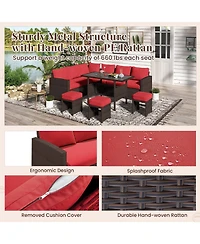 Aecojoy 7 Pieces Outdoor Wicker Rattan Furniture Set