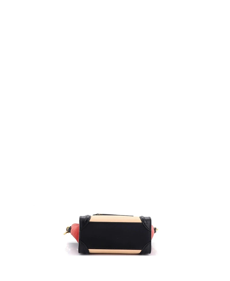 Pre-Owned Celine Nano Tricolor Luggage Bag Leather
