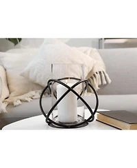 Danya B. Large Metal and Glass Orbits Hurricane Candleholder