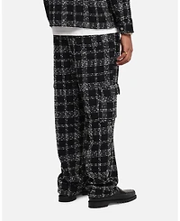 Xxiii Men's Boucle Tweed Plaid Cargo Pants