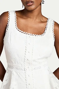 Coast Women's Peplum Hem Button Down Lace Midi Dress
