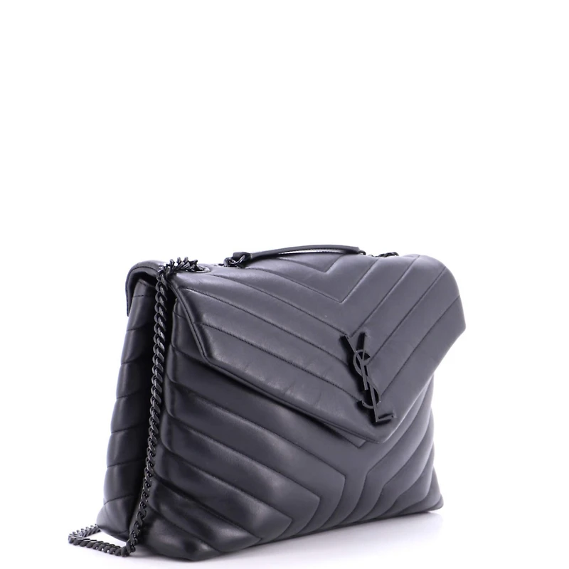 Pre-Owned Saint Laurent Medium Loulou Shoulder Bag Matelasse Chevron Leather