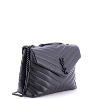 Pre-Owned Saint Laurent Medium Loulou Shoulder Bag Matelasse Chevron Leather