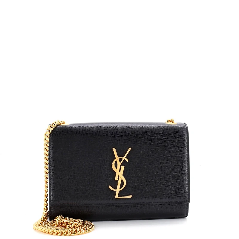 Pre-Owned Saint Laurent Small Classic Monogram Crossbody Bag Grainy Leather