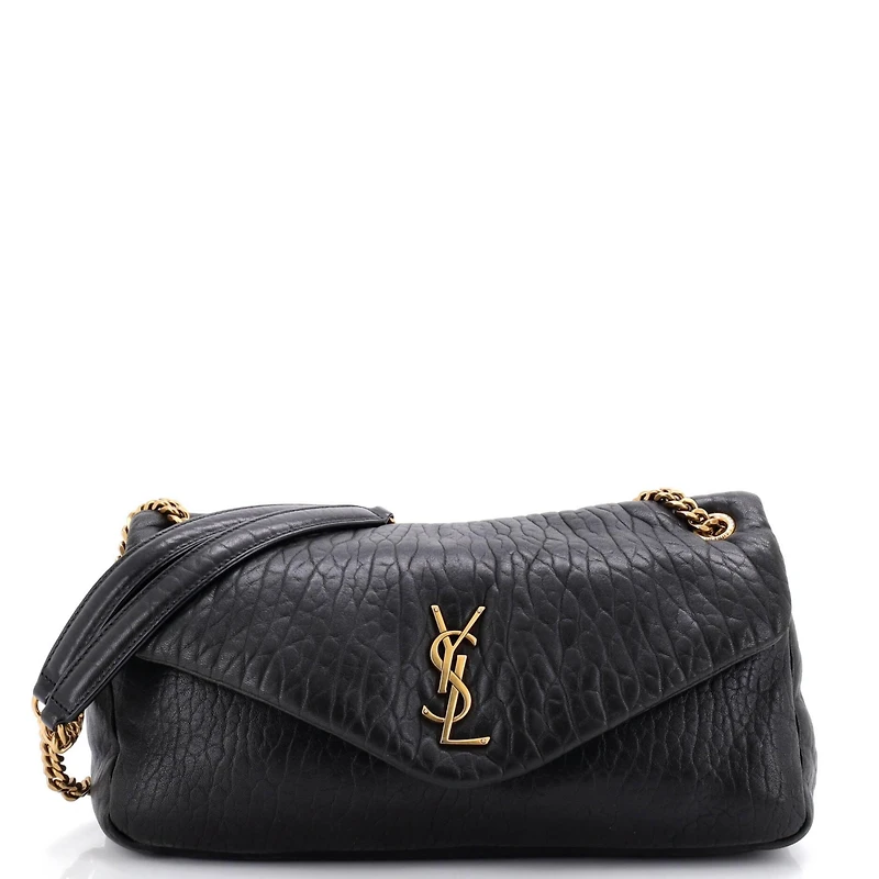 Pre-Owned Saint Laurent Medium Calypso Flap Bag Leather