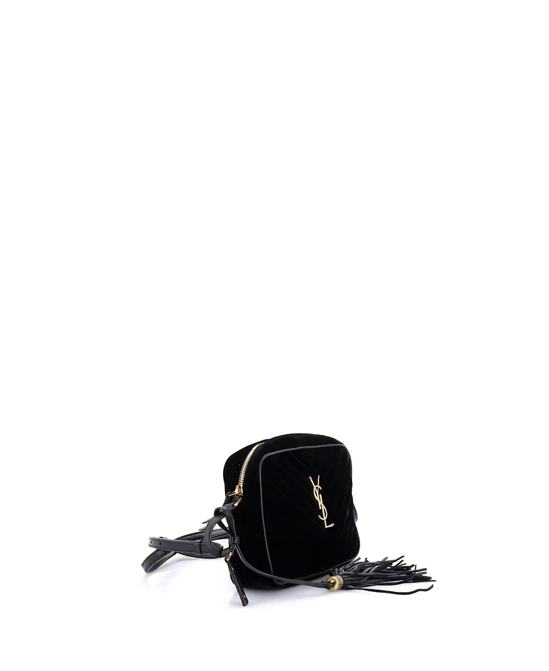 Pre-Owned Saint Laurent Small Lou Camera Bag Matelasse Chevron Velvet