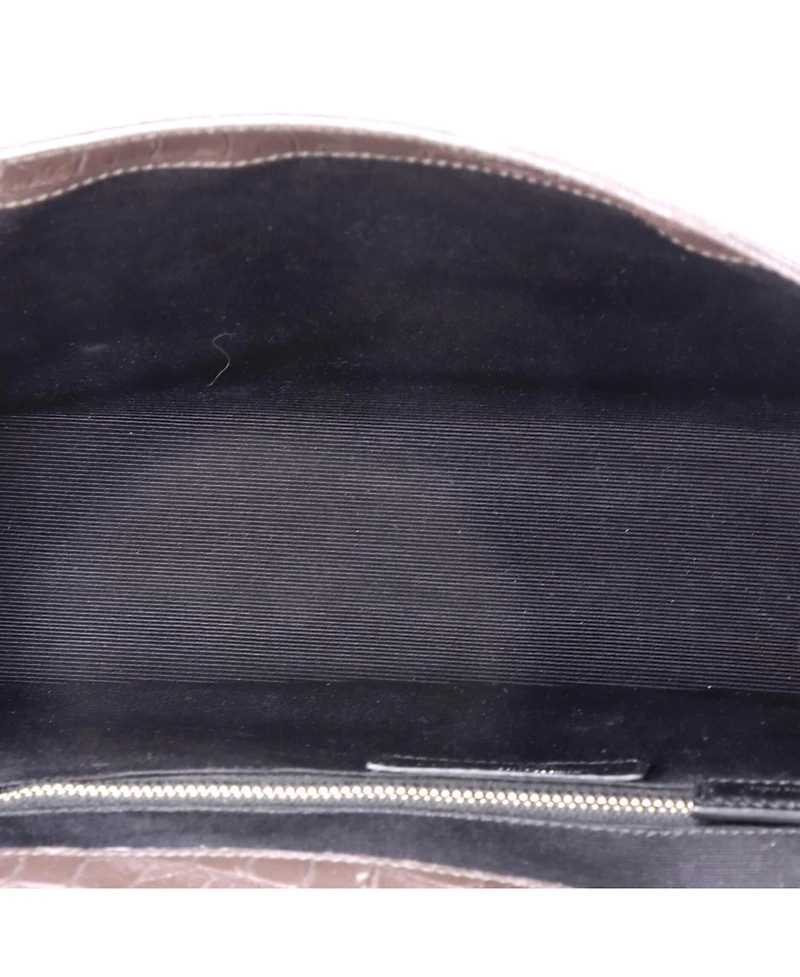 Pre-Owned Saint Laurent Large Classic Monogram Envelope Satchel Embossed Leather
