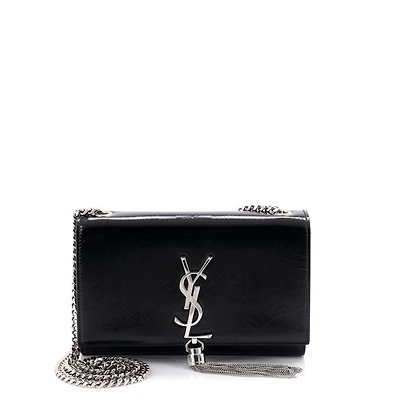 Pre-Owned Saint Laurent Medium Classic Monogram Tassel Crossbody Bag Patent