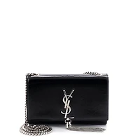 Pre-Owned Saint Laurent Medium Classic Monogram Tassel Crossbody Bag Patent