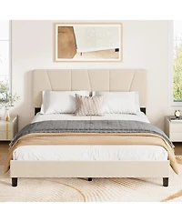 gaomon Platform Bed Frame with 3-Level Adjustable Headboard