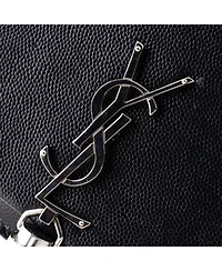 Pre-Owned Saint Laurent Small Classic Monogram Tassel Crossbody Bag Grainy Leather