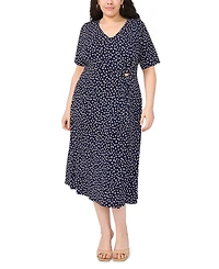 Msk Plus V-Neck Hardware Detail Midi Dress