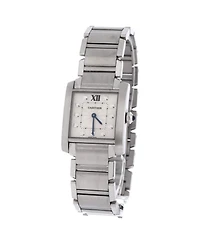 Pre-Owned Cartier Tank Francaise Quartz Watch in Stainless Steel with Diamond Markers 25mm