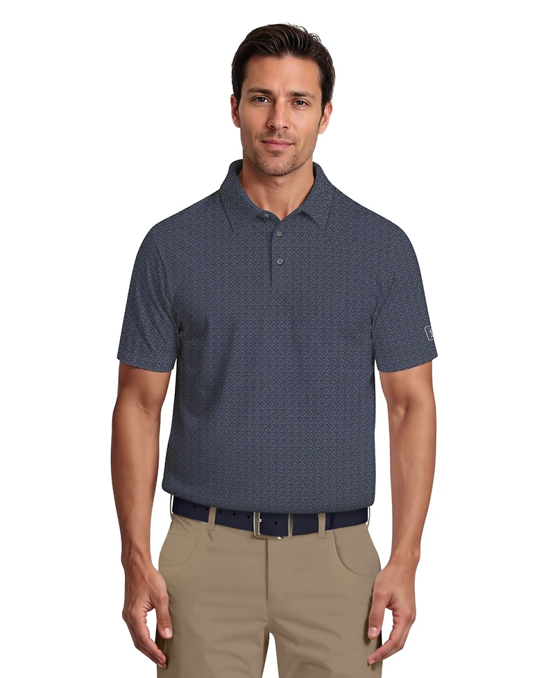 Pga Tour Men's Golf Flag Geo Print Polo Shirt