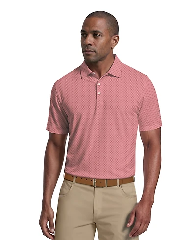 Pga Tour Men's Micro Argyle Jacquard Short-Sleeve Golf Polo Shirt