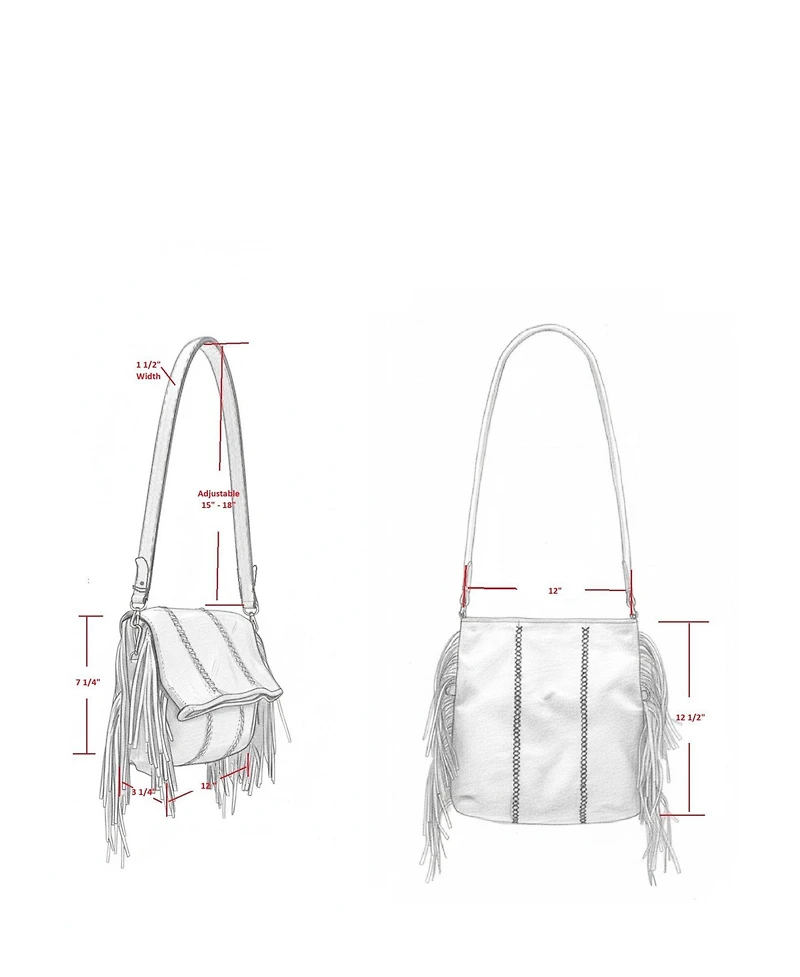 Large Fringe Suede Crossbody Messenger