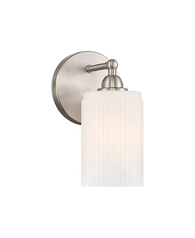 360 Lighting David 9 1/4" High Brtushed Nickel and Fluted Glass Wall Sconce