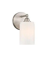 360 Lighting David 9 1/4" High Brtushed Nickel and Fluted Glass Wall Sconce