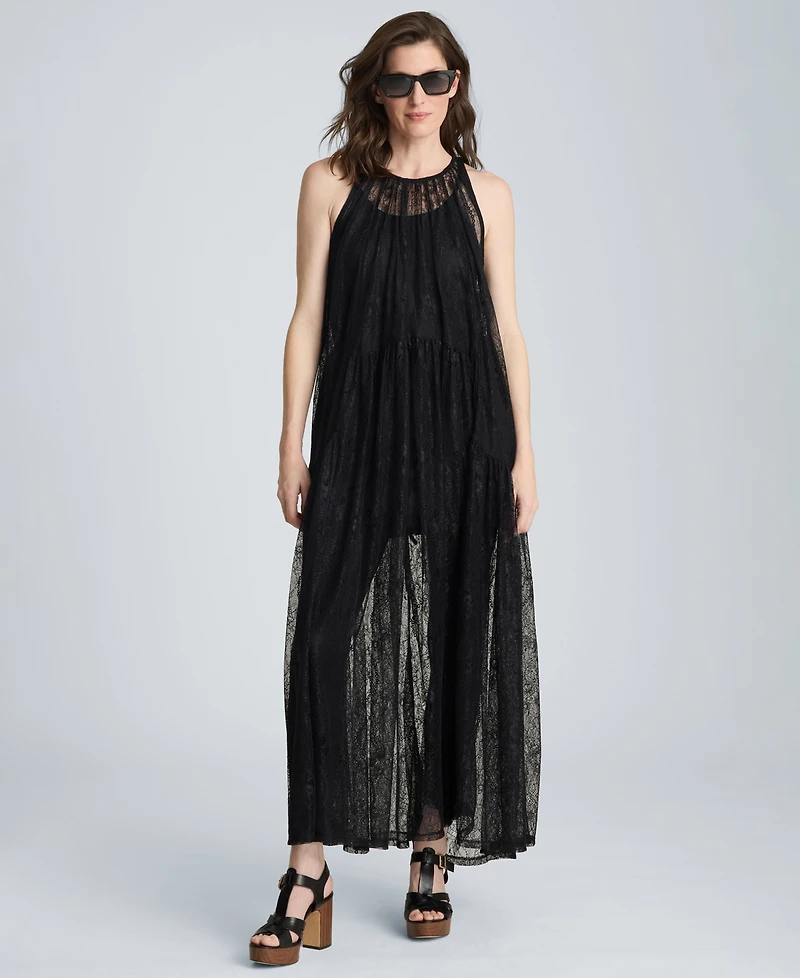 Kenneth Cole Women's Lace Halter Neck Maxi Dress