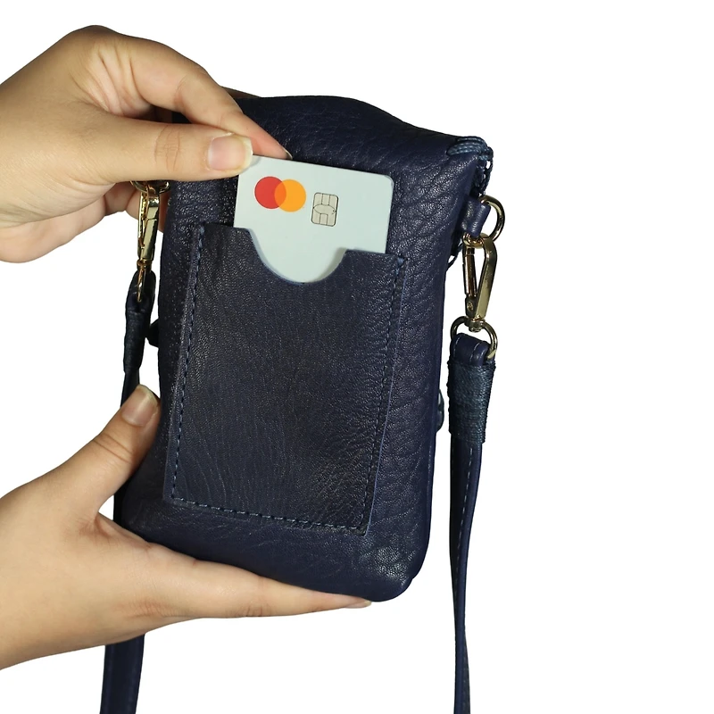 Carlos Falchi Cell Phone Butterfly Lambskin Leather Bag